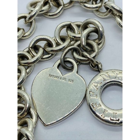 Tiffany & Co Sterling Silver Toggle Heart Tag Blank Heart Necklace 15.75" - Picture 6 of 12